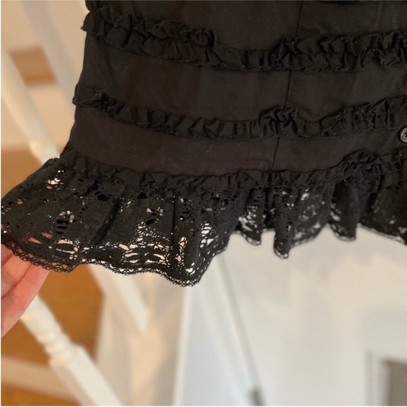 Betsey Johnson Cotton Mini Dress w/Lace Ruffle Details Size 6 Like New! - Picture 7 of 9